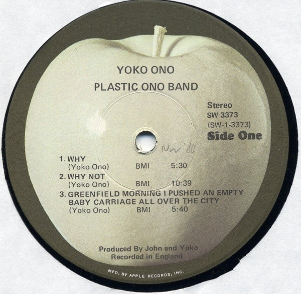 Yoko Ono / Plastic Ono Band* : Yoko Ono / Plastic Ono Band (LP, Album, Scr)