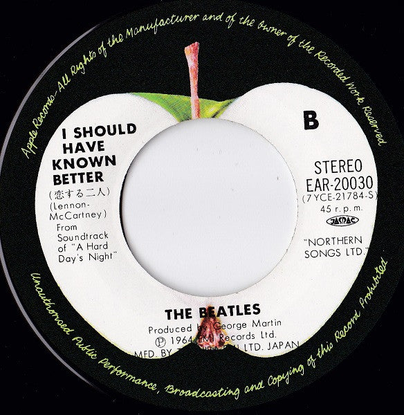 The Beatles : Yesterday / I Should Have Known Better (7", Single, RE)