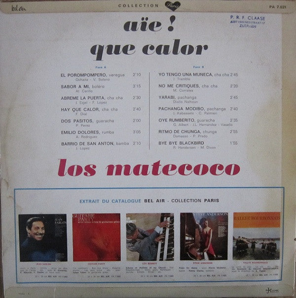 Los Matecoco : Aïe! Que Calor (LP, Mono)
