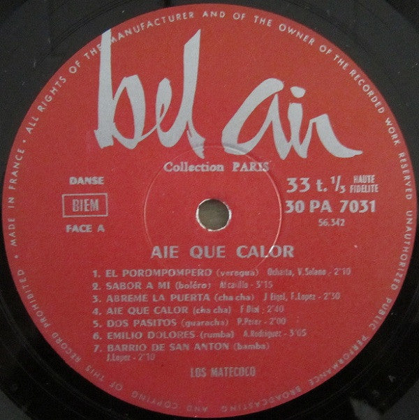 Los Matecoco : Aïe! Que Calor (LP, Mono)