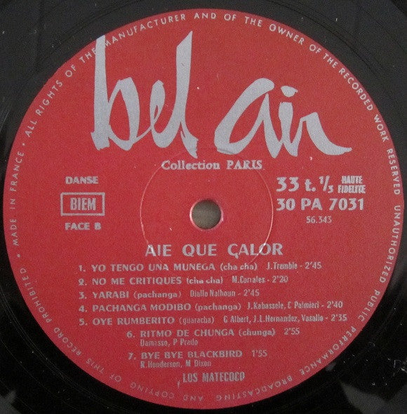 Los Matecoco : Aïe! Que Calor (LP, Mono)