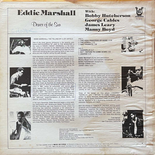 Eddie Marshall (2) : Dance Of The Sun (LP, Album)