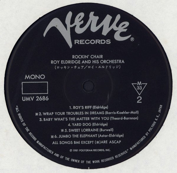 Roy Eldridge And His Orchestra : Rockin' Chair (LP, Album, Mono, RE)