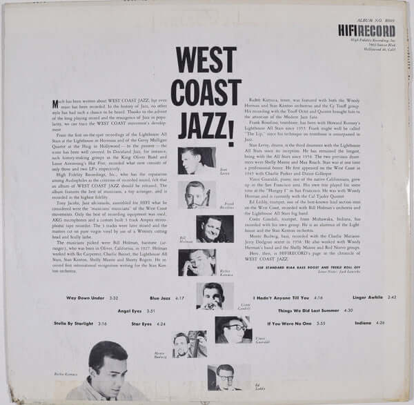 Bill Holman : West Coast Jazz In Hifi (LP, Album, Mono)