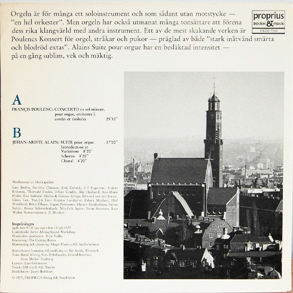 Kjell Johnsen - Francis Poulenc / Jehan Alain ~ Concerto Pour Orgue / Suite Pour Orgue (Vinyl) - Djungel & Jazz