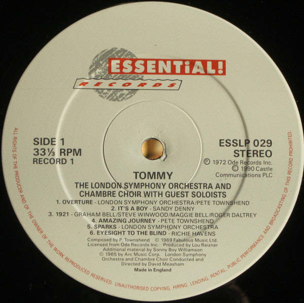 The London Symphony Orchestra ~ Tommy - As Performed By The London Symphony Orchestra And Chambre Choir With Guest Soloists (Vinyl) - Djungel & Jazz