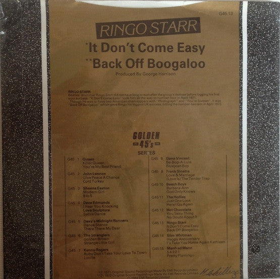Ringo Starr ~ It Don't Come Easy / Back Off Boogaloo (Vinyl) - Djungel & Jazz