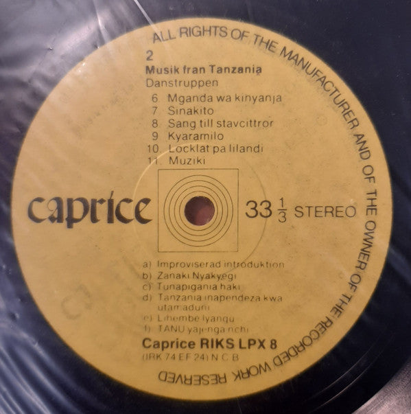 Various : Musik Från Tanzania (LP)