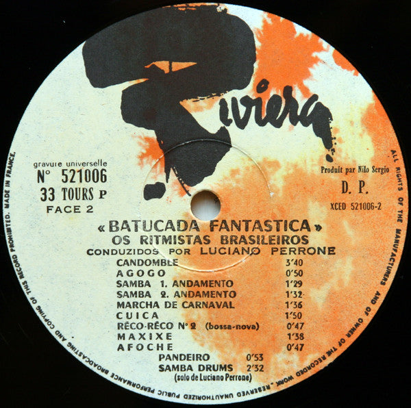 Os Ritmistas Brasileiros Conduzidos Por Luciano Perrone : Batucada Fantastica (LP, RE)