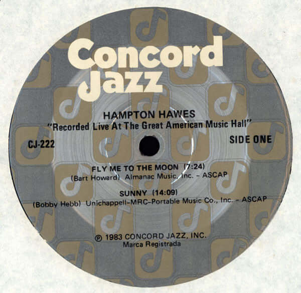 Hampton Hawes ~ Recorded Live At The Great American Music Hall (Vinyl) - Djungel & Jazz