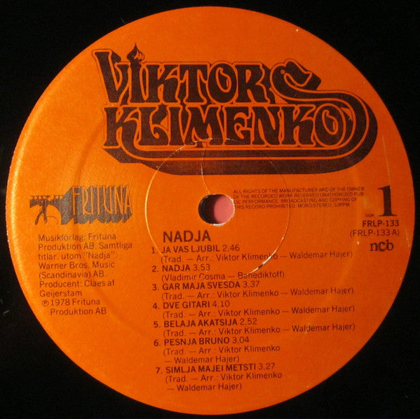 Viktor Klimenko ~ Nadja (Vinyl) - Djungel & Jazz