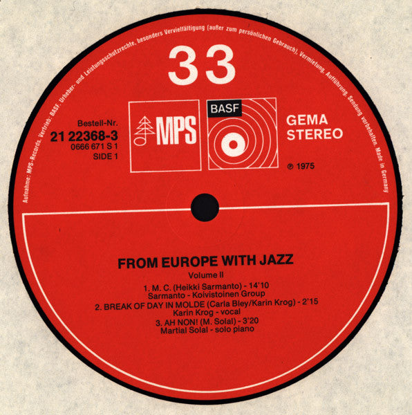 Various ~ From Europe With Jazz Vol. 2 (EJF Presents European Jazz Festival Highlights) (Vinyl) - Djungel & Jazz