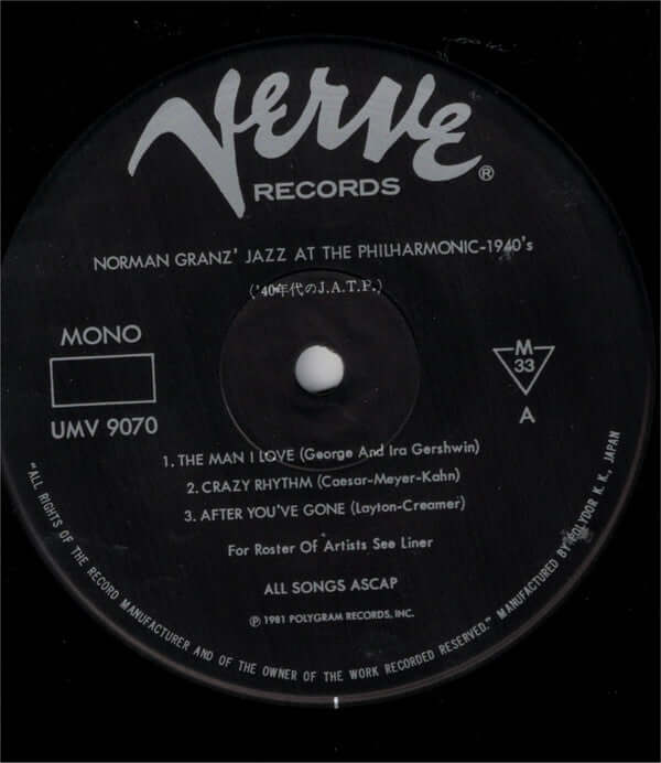 Jazz At The Philharmonic ~ 1940s (Vinyl) - Djungel & Jazz