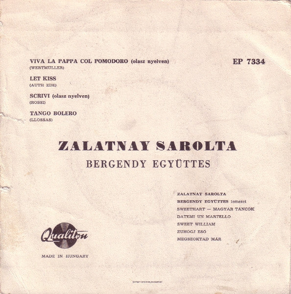 Bergendy Együttes & Zalatnay Sarolta ~ Bergendy Együttes & Zalatnay Sarolta (Vinyl) - Djungel & Jazz