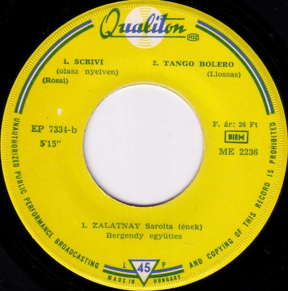 Bergendy Együttes & Zalatnay Sarolta ~ Bergendy Együttes & Zalatnay Sarolta (Vinyl) - Djungel & Jazz