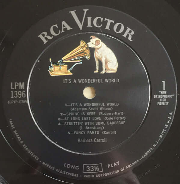 Barbara Carroll Trio ~ It's A Wonderful World (Vinyl) - Djungel & Jazz