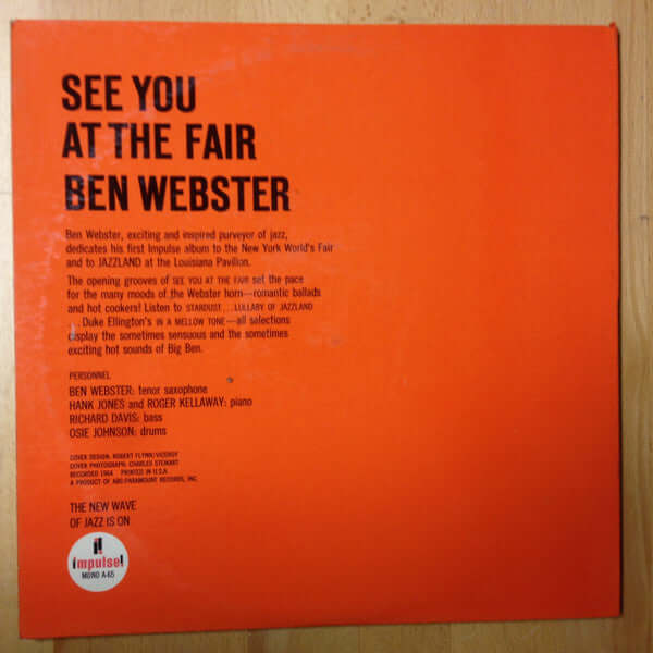Ben Webster : See You At The Fair (LP, Album, Mono, Gat)