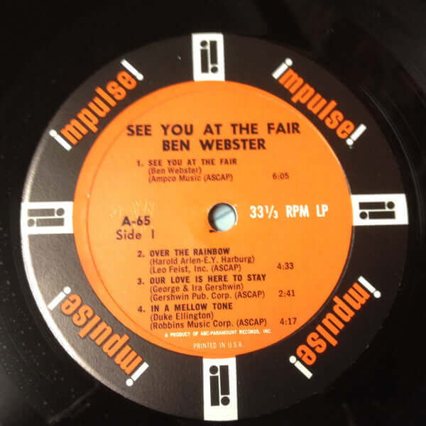 Ben Webster : See You At The Fair (LP, Album, Mono, Gat)