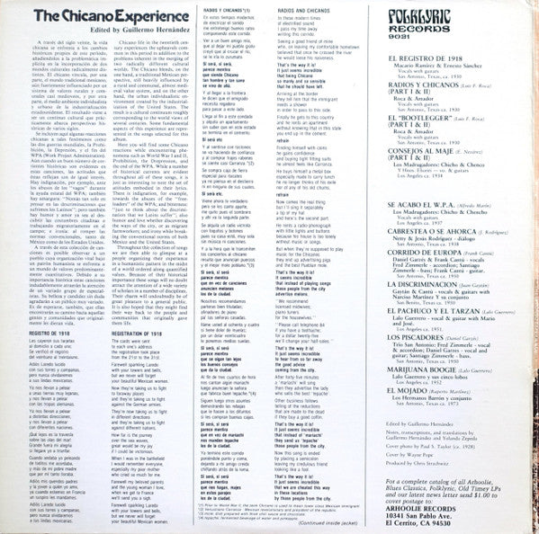Various ~ Texas-Mexican Border Music, Vol. 14 - Chicano Experience, 1930-1970 (Vinyl) - Djungel & Jazz