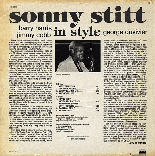 Sonny Stitt ~ In Style (Vinyl) - Djungel & Jazz