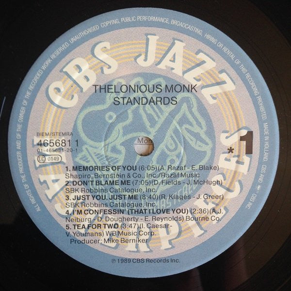 Thelonious Monk : Standards (LP, Comp, RM)