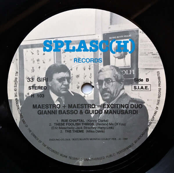 Gianni Basso & Guido Manusardi ~ Maestro + Maestro = Exciting Duo (Vinyl) - Djungel & Jazz
