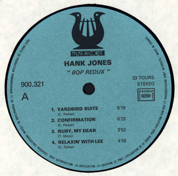 Hank Jones : Bop Redux (LP, Album)