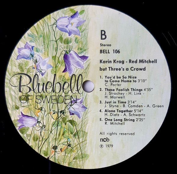 Karin Krog & Red Mitchell ~ But Three's A Crowd (Vinyl) - Djungel & Jazz