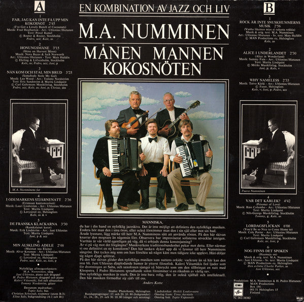 M.A. Numminen : Månen Mannen Kokosnöten. En Kombination Av Jazz Och Liv (LP, Album)