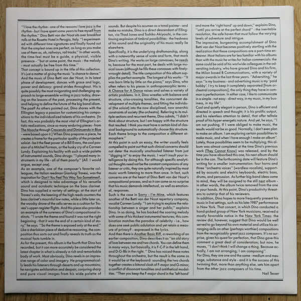 Dino Betti Van Der Noot ~ Chance For A Dance (Vinyl) - Djungel & Jazz