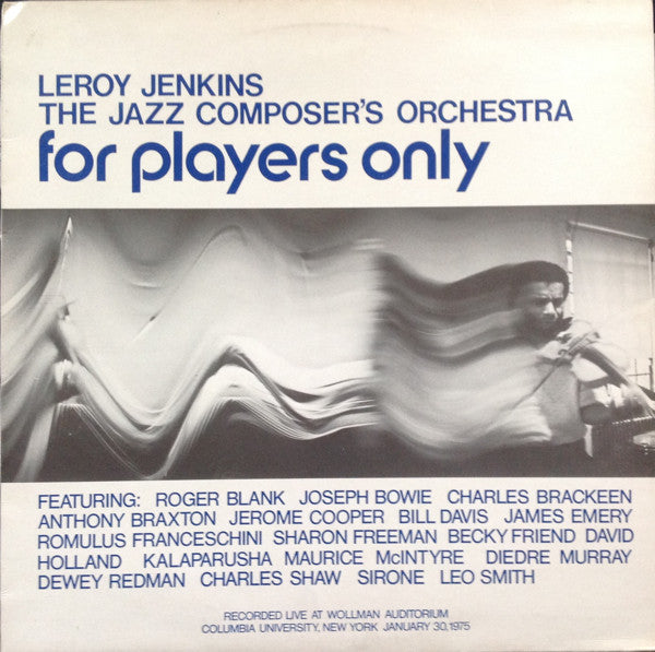 Leroy Jenkins, The Jazz Composer's Orchestra ~ For Players Only (Vinyl) - Djungel & Jazz