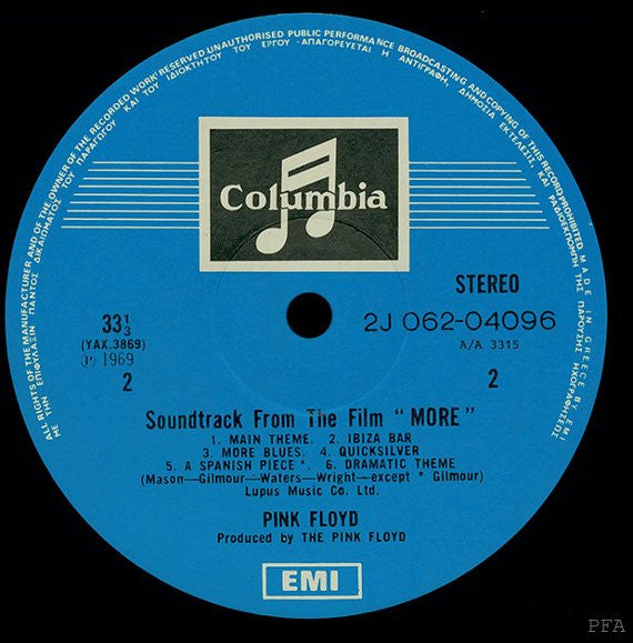 Pink Floyd : Soundtrack From The Film "More" (LP, Album)