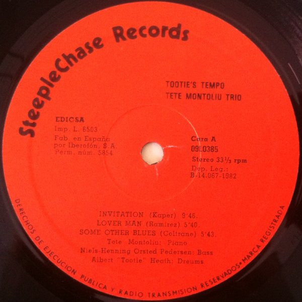 Tete Montoliu ~ Tootie's Tempo (Vinyl) - Djungel & Jazz
