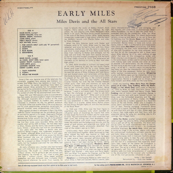 Miles Davis : Early Miles (LP, Comp, Mono, RE, RM)