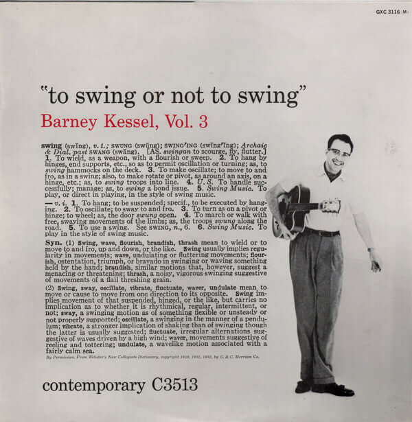 Barney Kessel ~ Vol. 3, To Swing Or Not To Swing (Vinyl) - Djungel & Jazz