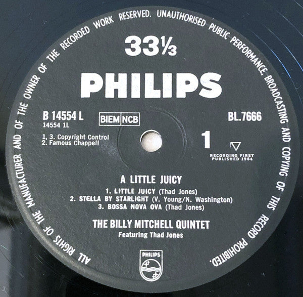 The Billy Mitchell Quintet Feat. Thad Jones : A Little Juicy (LP, Mono)
