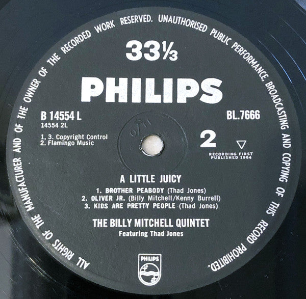 The Billy Mitchell Quintet Feat. Thad Jones : A Little Juicy (LP, Mono)