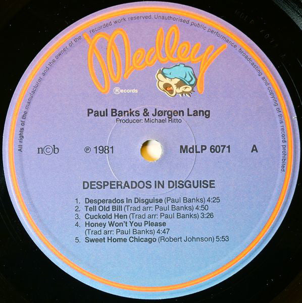 Paul Banks, Jørgen Lang, Hugo Rasmussen, Martin Andersen : Desperados In Disguise (LP, Album)
