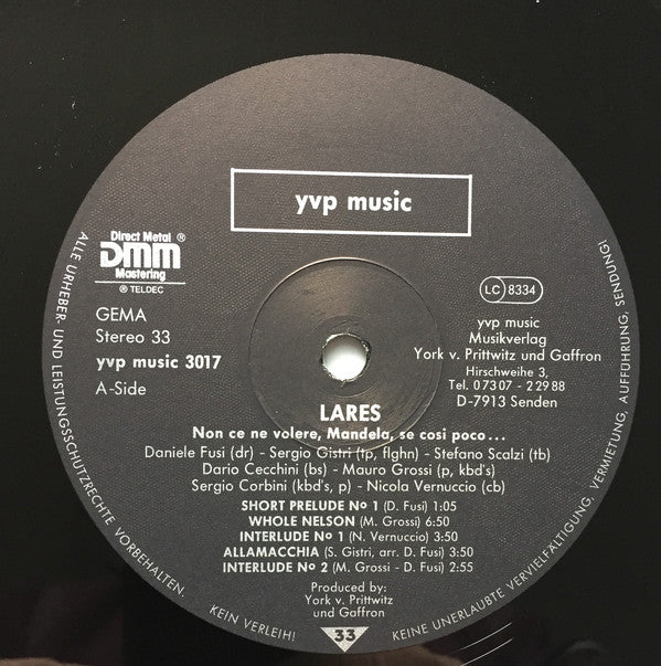Lares ~ Non Ce Ne Volere,Mandela,Se Per Cosi Poco... (Vinyl) - Djungel & Jazz