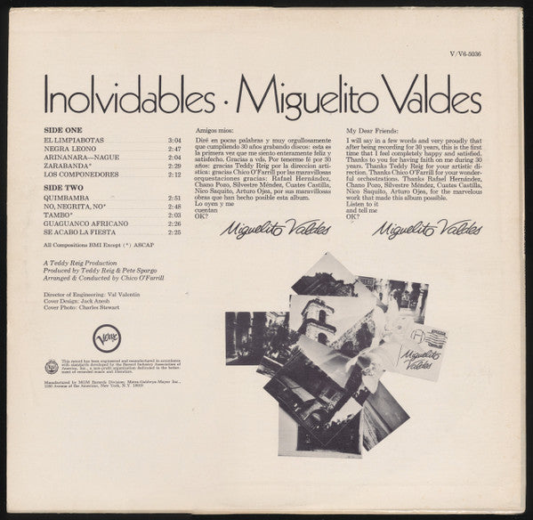 Miguelito Valdes : Inolvidables (LP, Album)