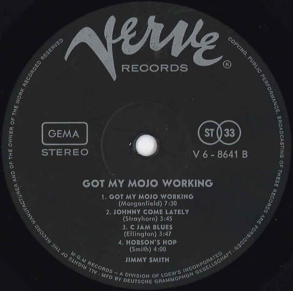 Jimmy Smith : Got My Mojo Workin' (LP, Album)