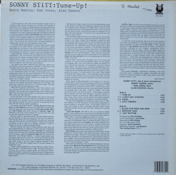 Sonny Stitt : Tune-Up! (LP, Album, RE)