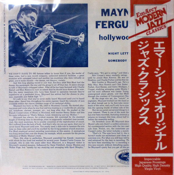 Maynard Ferguson : Hollywood Party (LP, Album, Mono, RE)