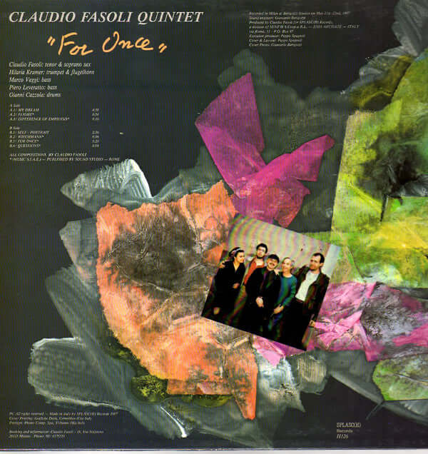 Claudio Fasoli Quintet ~ For Once (Vinyl) - Djungel & Jazz