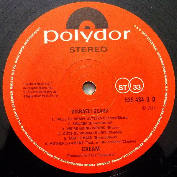 Cream  ~ Disraeli Gears (Vinyl) - Djungel & Jazz