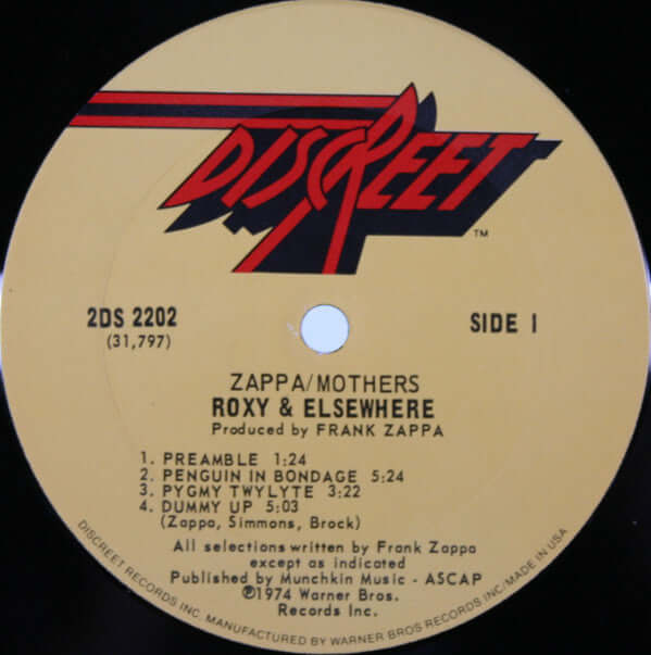 Frank Zappa / The Mothers : Roxy & Elsewhere (2xLP, Album, Ter)