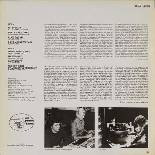 Bobby Durham Trio ~ Bobby Durham Trio (Vinyl) - Djungel & Jazz