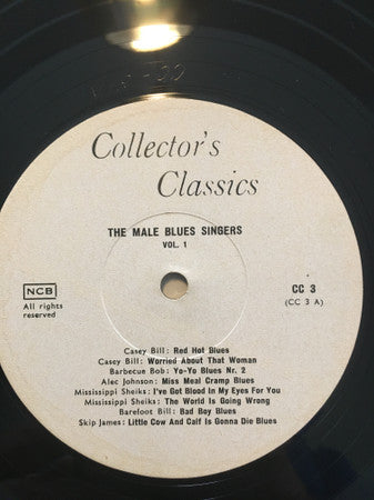 Various : The Male Blues Singers Vol. 1 (LP, Comp, RE)