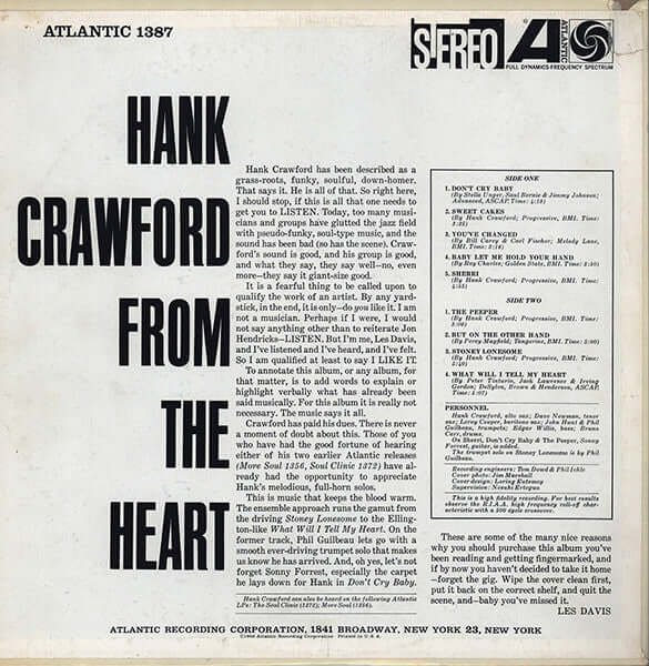 Hank Crawford : From The Heart (LP)