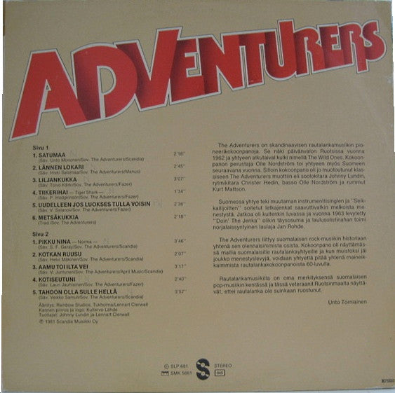 The Adventurers  ~ Satumaa (Vinyl) - Djungel & Jazz